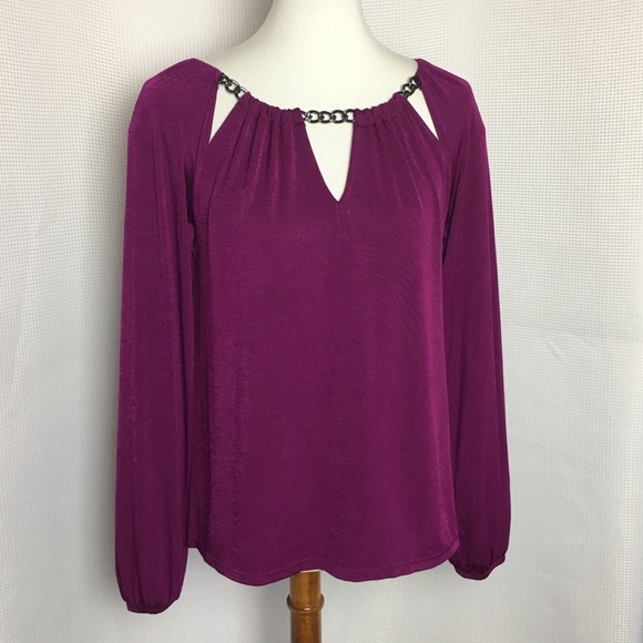 Jennifer Lopez Tops - Jennifer Lopez Chain Neck Detail Hi Low Blouse